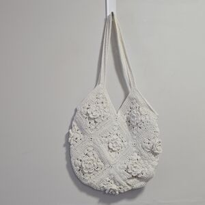Crochet Floral Shoulder Bag New